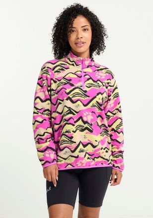 Jack Wolfskin Strickfleece-Pullover JACK WOLFSKIN PAW ERA 100 PRINT HZ W, Damen, Gr. L (42/44), mountain paw 1, Obermaterial: 100% Polyester, normal, Rundhals, Pull