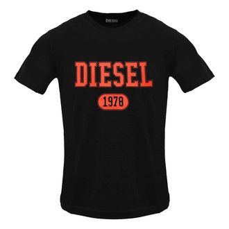Diesel Heren Kaviaar Logo T-Shirt (Zwart)