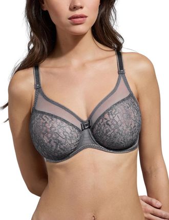 Empreinte Womens Allure Full Coverage Bra - Grey Polyamide - Size 38D