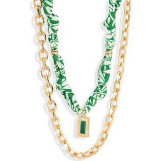 Leith 2-Pack Assorted Necklaces in Green Multi- Gold at Nordstrom Rack