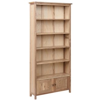 Beliani Beliani - Estanter&iacute;a R&uacute;stica Librer&iacute;a Unidad De Almacenaje Estantes 2 Puertas Madera Clara Salton