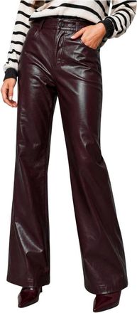 Kocca Wijde broek - Dames - Wijde Broeken - Rood - S - Leer - Broeken