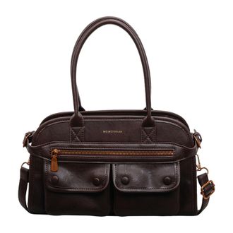 Generic Crossbody Bag Boston Handbag with Top Handle Armpit Bag for Women Ladies(Coffee) (Coffee)