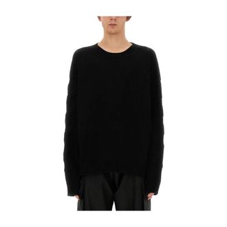 Off-white Round-neck Knitwear, male, Black, Size: L Round-neck Knitwear