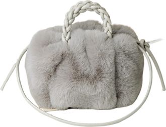 Generic Compatible For Womens Crossbody Pumpkin Plush Bag Cute Tote Bags Solid Color Handbag Travel Shoulder(Black)