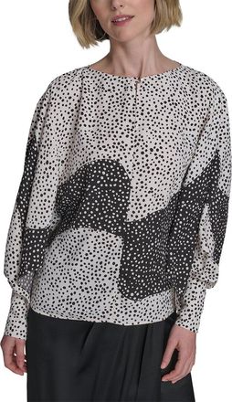 Halston Heritage Printed Dolman Blouse