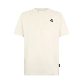 Philipp Plein T-Shirts, male, Beige, Size: M Logo T-shirt