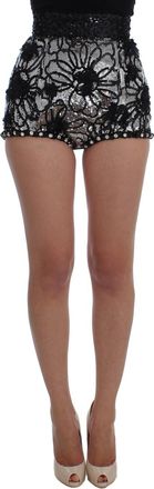 Dolce & Gabbana Pailletten Bloemen Shorts Versierd