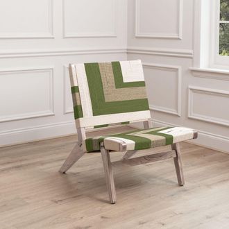 Voyage Maison Ballari Geometric Boho Chair in Olive