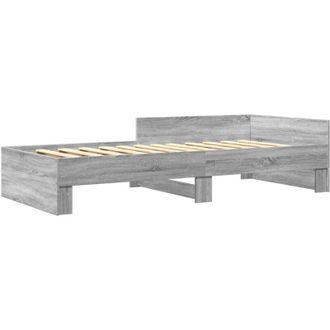 vidaXL vidaXL Bed Frame without Mattress Grey Sonoma 90x200 cm Engineered Wood