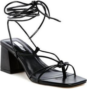 London Rag Spruce Dessert Ankle Wrap Sandal in Black at Nordstrom Rack, Size 8.5