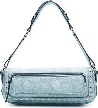 by FAR Blauwe Denim Schoudertas - Dames - Schoudertassen - Blauw - ONE Size - Denim - Tassen