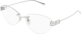 Balenciaga Glasses, female, Gray, Size: 61 MM Cat Eye Optical Frame