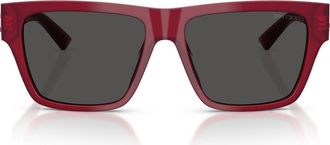 Jimmy Choo London 54mm Rectangular Sunglasses in Opaline Cranberry /Dark Gray at Nordstrom