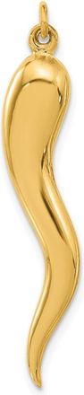 Diamond2Deal 14k Yellow Gold Polished Hollow Italian Horn Pendant