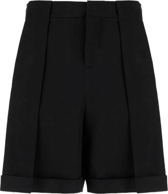 Balmain Pleated Grain De Poudre Bermuda Shorts, Brand Size 46 (US Size 30)