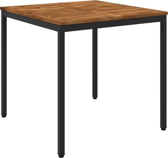 vidaXL Mesa De Cena De Jard&iacute;n Natural Y Negro 80 X 80,5 X 75 Cm Vidaxl