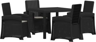 vidaXL Conjunto De Comedor De Jard&iacute;n 5 Uds. Antracita Y Gris Claro Pp Vidaxl