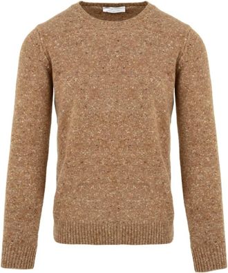 FILIPPO DE LAURENTIIS Roest Trui Model B25114 - Heren - Ronde hals truien - Bruin - M - Truien & Vesten