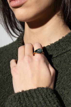 Bottega Veneta Marble Ring, Womens, Gold