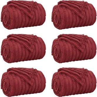 vidaXL Mantitas De Sof&aacute; 6 Uds. Rojo Burdeos 270 X 240 Cm 10,31 Kg Lana Vidaxl