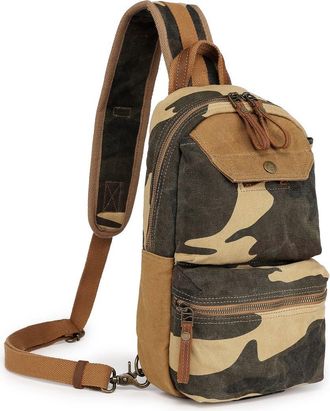 TSD Brand Mountain Leaf Rugged Trail Ready Sling Bag in Khaki Camo at Nordstrom