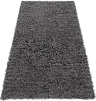 RugsX Rugsx - Flokati De Lana - Cubrecamas, Tart&aacute;n Gris Grey 110x170 Cm