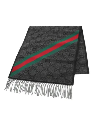 Gucci 1920s GG-pattern scarf - Grey