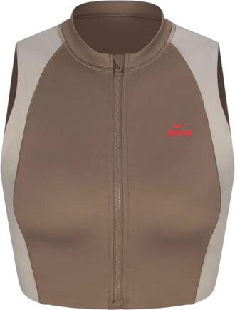 Nike (WMNS) Nike x SKIMS Shine Front-Zip Bra Truffle Stone BABRA9497W-TST