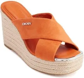 DKNY Maryn Espadrille Wedge Platform Sandal in Orange at Nordstrom Rack, Size 6.5