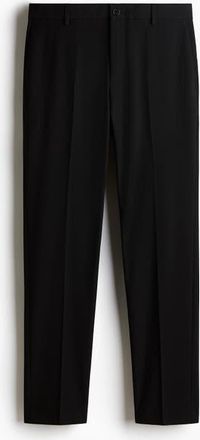 H&M Slim Fit Tailored Trousers in Black at Nordstrom, Size 42