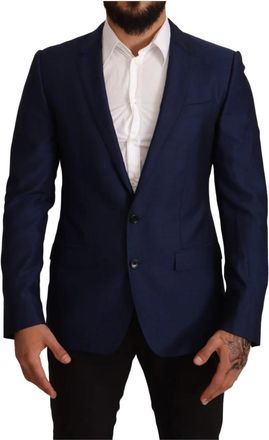 Dolce & Gabbana Martini Slim Fit Jas Blazer - Heren - Business blazers - Blauw - M - Rayon - Kostuums
