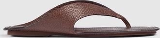 Gucci Mens Thong Sandal With Interlocking G, Brown, Leather