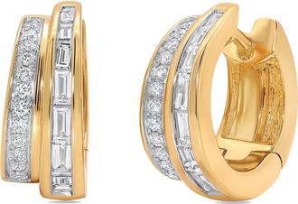 Sara Weinstock Papua 2-Row Diamond Hoop Earrings in Yellow Gold at Nordstrom