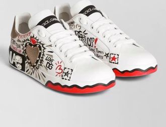 Dolce & Gabbana crystal embellished calf leather low top sneakers