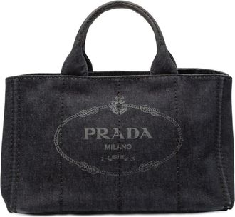 Prada Pre-owned Prada Denim Canapa Logo Satchel Ladies E9RHYEX4XZZ6EP2Q