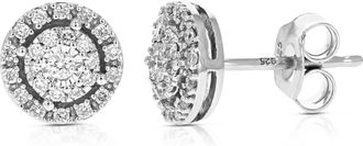 Vir Jewels 1/4 cttw Round Lab Grown Diamond Stud Earrings Prong Set on Round Shaped.925 Sterling Silver
