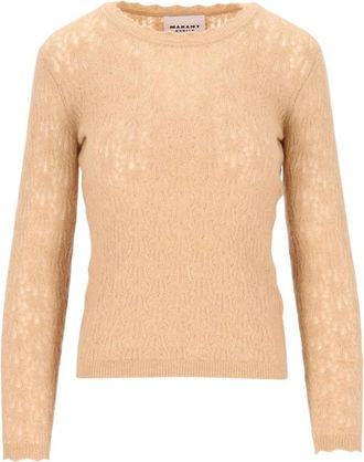 Isabel Marant Obeline-GB Trui met Ronde Hals - Dames - Ronde hals truien - Beige - XS - Truien & Vesten