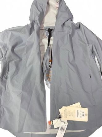 Save The Duck Womens Zip-Up Hooded Rain Jacket In Rain Grey