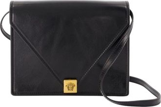 Versace Severine Leder Mini Tas - Dames - Schoudertassen - Zwart - ONE Size - Leer - Tassen