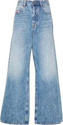 Diesel Wide Leg Jeans 1996 D-Sire - Dames - Loose Fit Jeans - Blauw - W27 - Katoen - Jeans