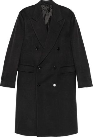 Lardini Grijze double-breasted jas met peak revers - Heren - Mantel - Grijs - 2XL - Jassen