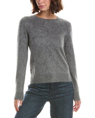 Sofiacashmere Sofiacashmere Brushed Jersey Crewneck 100% Cashmere Sweater