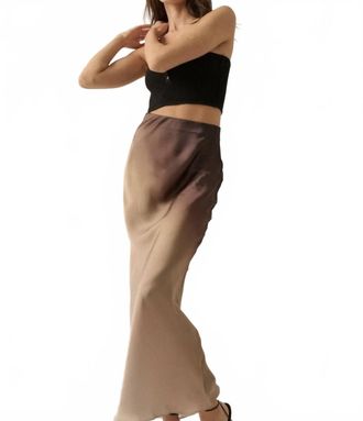 Promesa High-Waist Ombre Woven Maxi Skirt In Brown