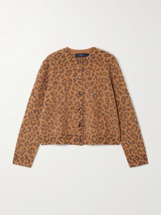 arch4 Cardigan In Cashmere Spazzolato A Intarsio Blackwood - Stampa animalier