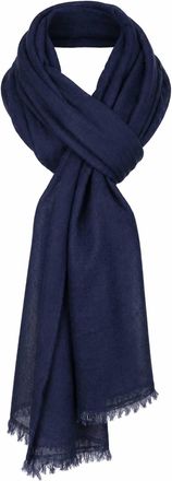 Dolma Womens Diamond Weave Cashmere Featherweight Scarf In Navy