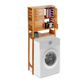 Relaxdays Armario Para Lavadora, De Pie, Puerta Laminada, Tres Estantes, Alto, Marr&oacute;n, 164 X 66 X 26 Cm - Relaxdays