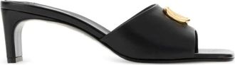 Gucci Slide Sandal met Double G - Dames - Muiltjes - Zwart - 38 EU - Leer - Schoenen