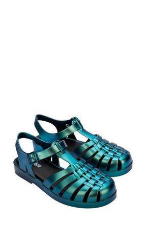 Melissa Possession Magic Fisherman Sandal in Metallic Green/Black at Nordstrom, Size 10
