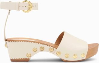 Ulla Johnson Womens Esti Studded Leather Clog Sandals In White